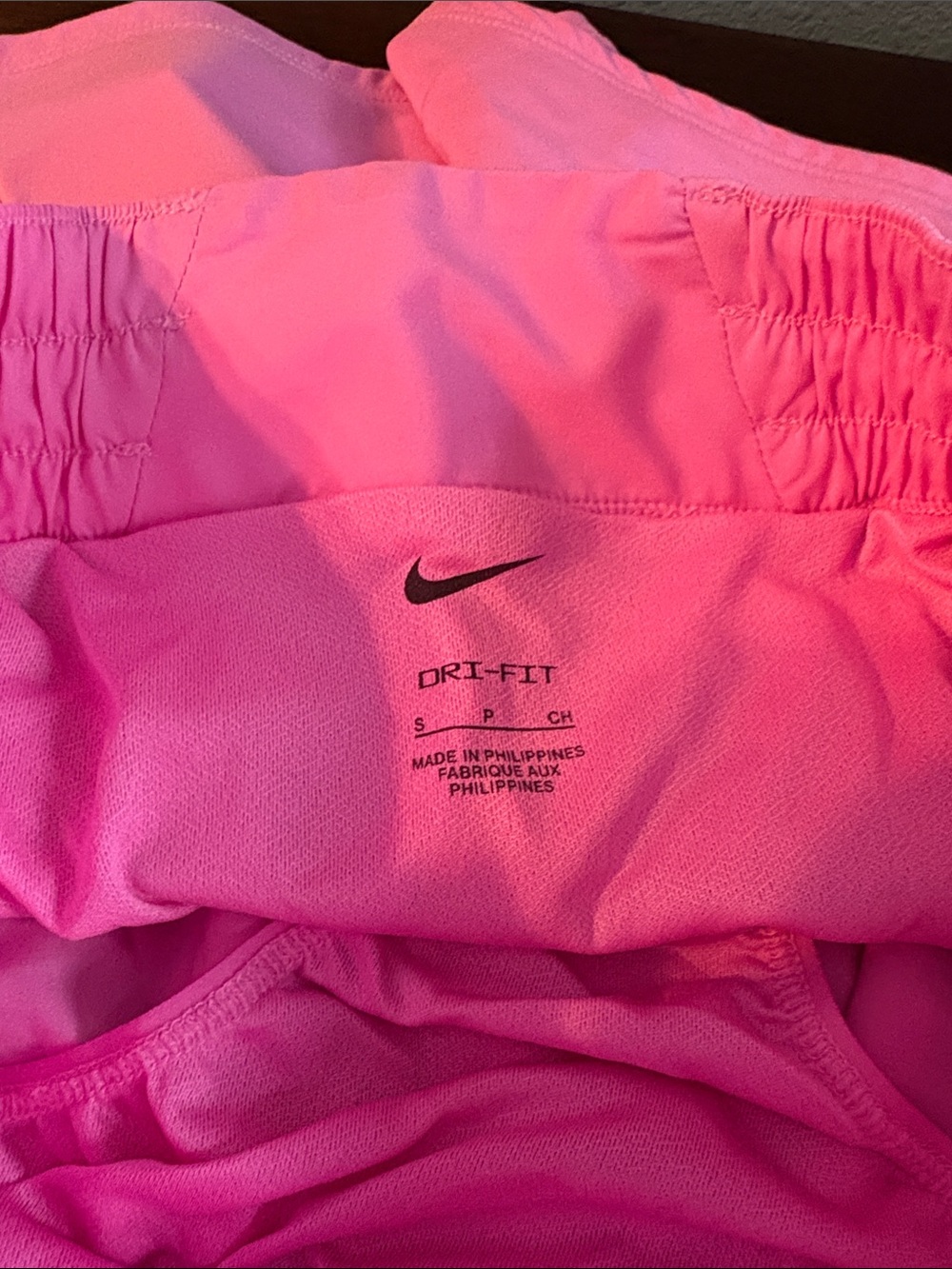 NIKE Women's Pink Athletic Running Shorts with Reflective Swoosh - Picture 7 of 16